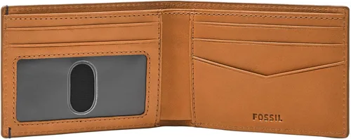 Miniatura 3 de Fossil Cartera de cuero delgada minimalista plegable con bolsillo frontal para hombre