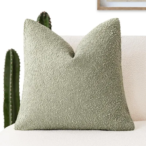 Miniatura 8 de Foindtower Fundas de almohada decorativas con textura de boucle, fundas de almohada sólidas, neutrales, suaves y acogedoras para silla, sofá