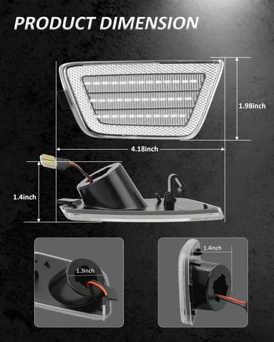 Miniatura 5 de Ensemble de luces de marcador lateral LED Bestview, lámparas de señal de estacionamiento para parachoques delantero compatibles para Chevy Cruze