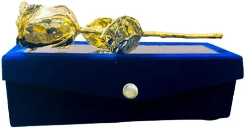 Miniatura 3 de Rosa natural bañada en oro de 24 quilates con caja de regalo roja para hombres y mujeres, 6 pulgadas de largo, la mejor opción de regalo en el día