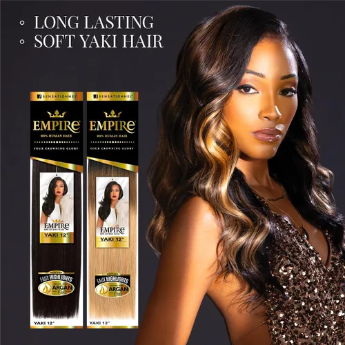 Miniatura 5 de Sensationnel Cabello humano Empire Yaki – Tejido sin enredos para un tejido rápido y coser en estilos para reflejos falsos y parte media falsa dejar
