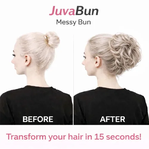 Miniatura 9 de Juvabun Messy Bun 2.0 - Extensión de cabello de moño desordenado de color gris claro, suave y ligero, para mujer, uso diario Gris claro 2.0