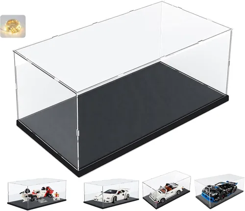 Miniatura 18 de Vitrina de acrílico transparente engrosada para coleccionables Lego 75325, caja transparente de autoensamblaje, gran protección antipolvo con base