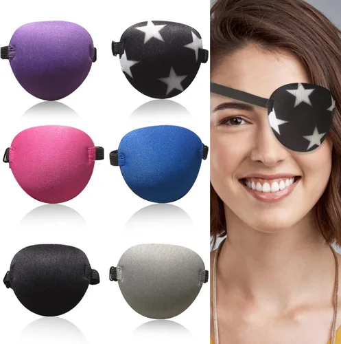 6 piezas de parches oculares, parches oculares ajustables suaves para adultos y niños, parche ocular médico para ambliopía y ojo vago, para ojos
