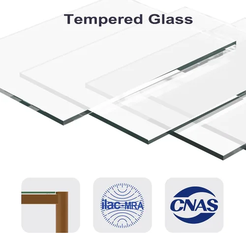Miniatura 7 de Furnify Mesa de centro de cristal, mesa central rectangular para sala de estar con patas doradas, mesas decorativas modernas de mediados de siglo