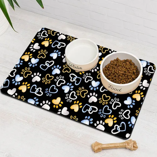 Miniatura 2 de Tapete de alimentación para perros y mascotas, absorbente de agua y alimentos, de 20 x 12 pulgadas, de secado rápido, tapete de agua para perros