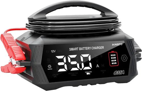 Cargador de batería de 35 amperios, cargador inteligente de goteo 6V/12V/24V, cargador de batería de coche, litio, Lifepo4, plomo ácido