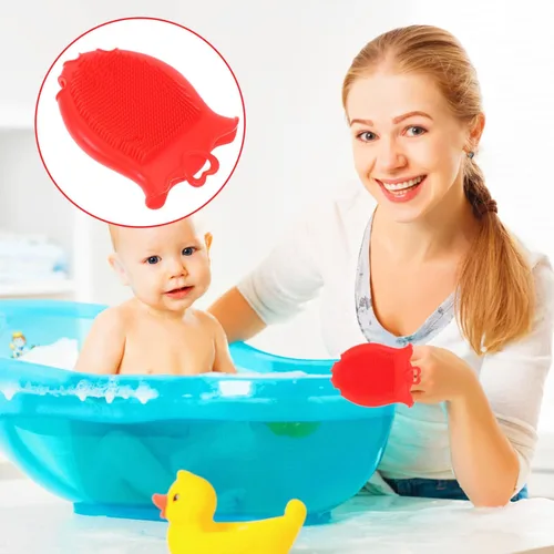 Miniatura 6 de Beaupretty Cepillo de silicona para champú para bebés con masajeador suave del cuero cabelludo y agarre cómodo, exfoliante suave para el cuidado