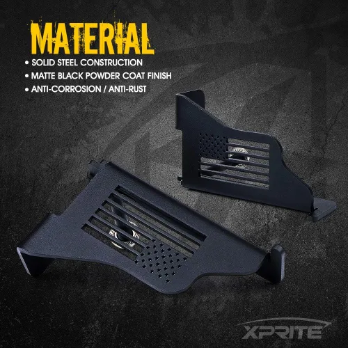 Miniatura 2 de Xprite Estriberas Desmontables para Puerta Compatibles con Jeep Wrangler JK JKU 2007-2018, Pedales de Descanso Montados en Bisagra de Puerta