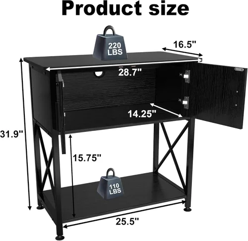 Miniatura 7 de Soporte para pecera de 20 galones, soporte de metal para acuario de 20 galones con almacenamiento de gabinete, mesa de 28.7 pulgadas de largo x 16.5