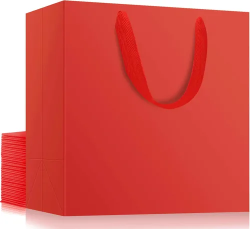 Miniatura 48 de EUSOAR Bolsas de Regalo Grandes Azul Marino, Paquete de 25 - Bolsas de Papel de Compras de 12.5"x4.5"x11" con Asas para Negocios, Manualidades