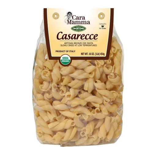 Mantova Pasta orgánica italiana especializada, Caserecce (2 paquetes de 1 libra cada uno) - Pasta artesanal, sin OMG, vegana e importada de Italia,