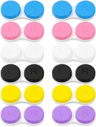Miniatura 6 de Paquete de 12 fundas para lentes de contacto, estuche de contacto portátil para viajes al aire libre, hogar, oficina, dormitorio y uso diario, 12