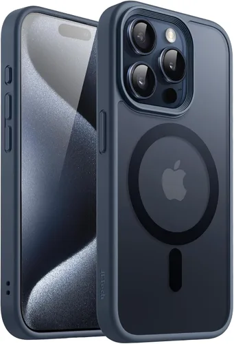 Miniatura 30 de JETech Funda magnética para iPhone 15 de 6.1 pulgadas, compatible con MagSafe, translúcida mate, delgada, a prueba de golpes, color negro