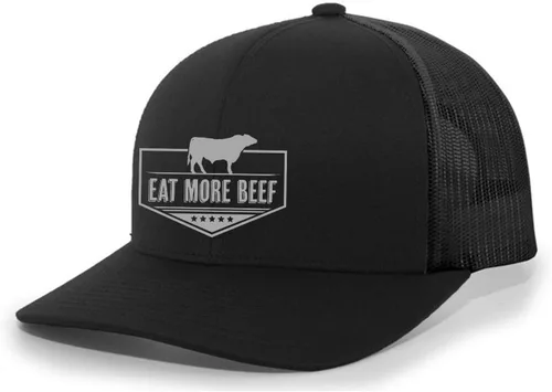 Trenz Shirt Company Support Your Local Farmers Eat More Beef Cattle Farm to Table - Sombrero de camionero bordado de malla para hombre