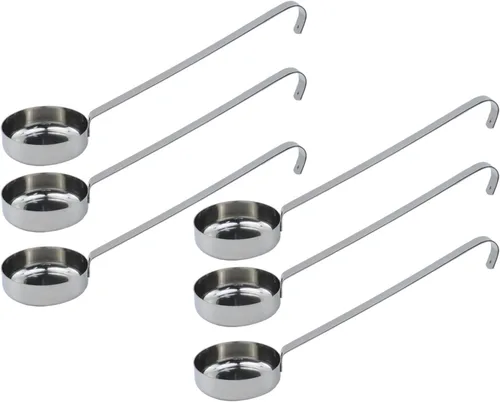 Miniatura 12 de Cucharón de cocina de acero inoxidable 201 de acero inoxidable de 10.55 pulgadas con ganchos y asas largas para remover, porciones y servir sopas