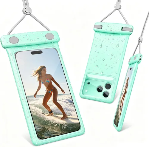 Miniatura 12 de wellhouse Bolsa impermeable para teléfono, funda impermeable para iPhone 17 16 15 14 Pro Max XS Samsung, IPX8 3D bolsa seca para teléfono celular