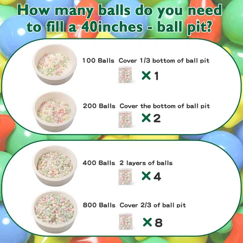 Miniatura 4 de TRENDPLAY Pelotas de Plástico para Pozos de Pelotas de 2.2 Pulgadas, Paquete de 50 100 200 500 Pelotas Huecas, Perfectas para Piscinas de Bebés
