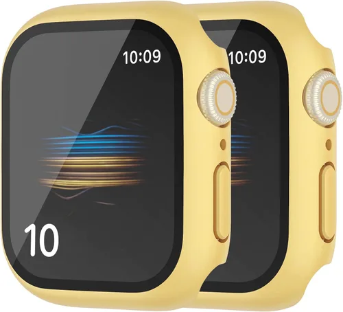 Miniatura 17 de Paquete de 2 fundas rígidas de 1.496 pulgadas para Apple Watch Series 3, 2, 1, 1.496 pulgadas, protector de pantalla de vidrio templado, cobertura