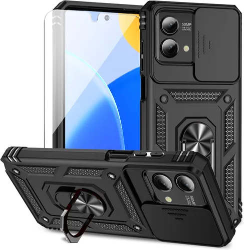 Funda para Moto G Stylus 5G 2023 con cubierta deslizante para cámara y protector de pantalla HD [prueba de caídas de grado militar] Funda protectora