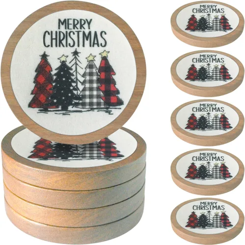 Miniatura 13 de Posavasos de madera para bebidas, Minacun conjuntos de posavasos absorbentes de 5, posavasos para bebidas para protección de mesa de café
