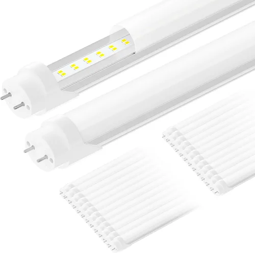 Miniatura 7 de ONLYLUX Paquete de 24 bombillas LED de 4 pies T8 T10 T12, luz diurna de 28 W, 5000 K, 4000 lm, derivación de balasto de potencia de doble extremo