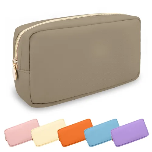 Miniatura 79 de Estuche pequeño para lápices y maquillaje para bolso, lindo estuche de lápices, bolsa de pinceles de maquillaje de nylon con cremallera, estuche