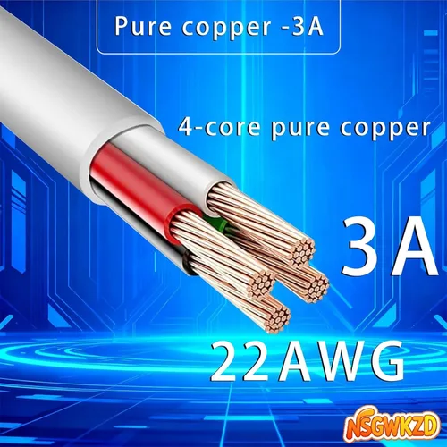 Miniatura 2 de Cable USB C blanco de 10 pies de largo, cable de carga rápida de 60 W, carga universal y sincronización de datos para dispositivo tipo C