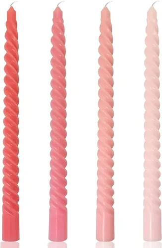 Miniatura 10 de Velas cónicas en espiral de 10 pulgadas para decoración del hogar, paquete de 4 candelabros con degradado verde para cenas, fiestas, bodas