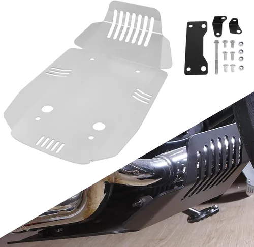 Miniatura 5 de CHIFUN Placa antideslizante para motocicleta compatible con BMW R Nine T Scrambler Pure 2014-2021 Aluminio Negro Motocicleta Belly Pan Motor