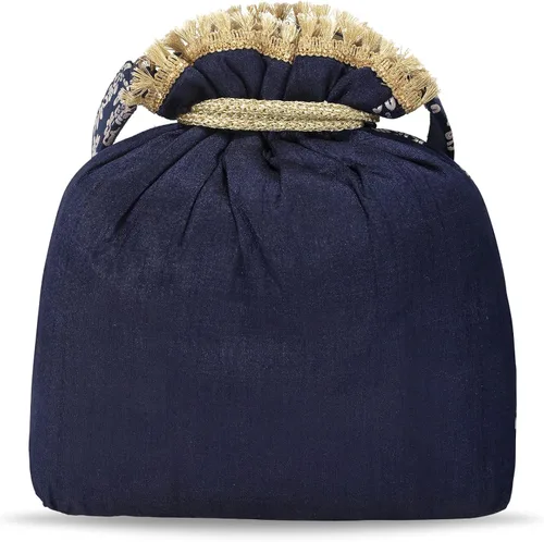 Miniatura 5 de Aheli Bolso de mano de seda bordada de diseño étnico para mujer (P24)