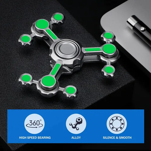 Miniatura 5 de Dilabnba Infinity Gear Fidget Spinners juguete para niños y adultos, juguete de metal fresco para aliviar el estrés, antiansiedad, luz que brilla