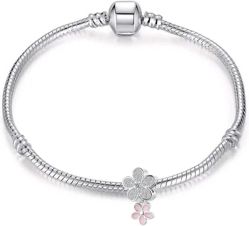 Miniatura 2 de MZC Jewelry Abalorio de flor rosa para pulseras y collares