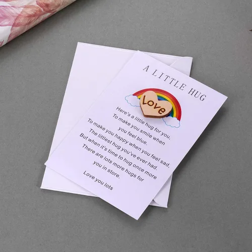 Miniatura 3 de Una ficha de abrazo de bolsillo pequeñita con tarjeta de poema para regalo de aislamiento, Te Extraño, Pensando en Ti, regalo de cuarentena