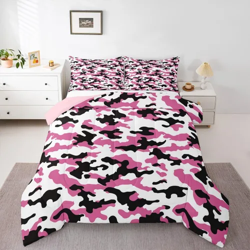 Miniatura 46 de Erosebridal Juego de edredón con estampado de leopardo, tamaño individual para niños, edredón de guepardo occidental, negro y gris, juego de ropa