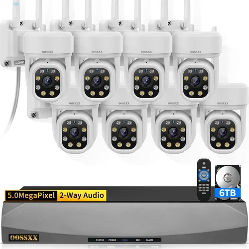 Miniatura 11 de OOSSXX (Seguimiento Automático de Video y Audio de 2 Vías) Sistema de Cámara de Seguridad WiFi PTZ para Exteriores Cámaras Inalámbricas Pan 5MP