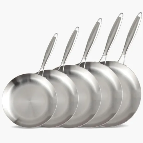 Miniatura 13 de LOLYKITCH Sartén de 9.5 Pulgadas de Acero Inoxidable de Tres Capas, Sartén, Sartén de Cocina por Inducción, Apta para Lavavajillas y Horno, Mango