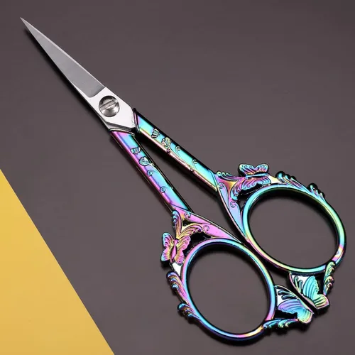Miniatura 3 de YOUGUOM Tijeras de bordado de costura: pequeñas tijeras vintage para detalles afilados para manualidades, obras de arte, hilo de costura, Arco iris