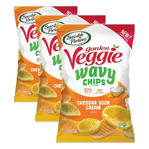 Miniatura 12 de Sensible Portions Chips ondulados vegetarianos, sabor a sal marina, chips sin gluten, bolsa de 7 onzas, paquete de 6