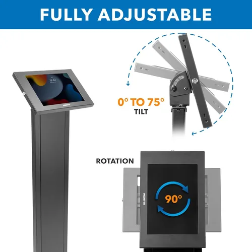 Miniatura 8 de Mount-It! Soporte de tablet antirrobo para piso y quiosco, quiosco de piso comercial con recinto universal, soporte de montaje de tablet