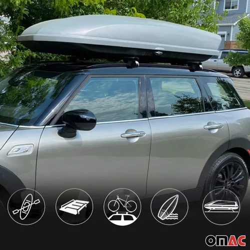 Miniatura 7 de OMAC Portaequipajes con cerradura para Mazda CX-50 2023-2024, color gris, antirrobo, para viajes, kayak, canoa, surf, esquí, snowboard, camping