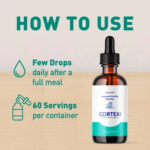 Miniatura 3 de Cortexi - Gotas orales para beber, fórmula para la salud del oído, soporte auditivo, paquete de 2 botellas (suministro para 60 días)