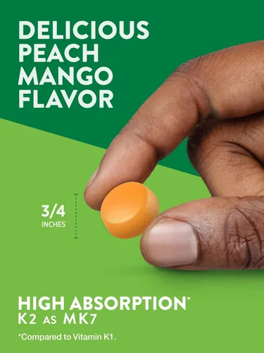Miniatura 5 de Nature's Truth Gomitas de vitamina D3 + K2 50 unidades Sabor melocotón y mango Suplemento vegetariano, sin OMG y sin gluten
