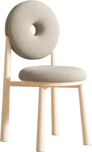 Miniatura 44 de Donut Dining Chairs,Makeup Chair,Kitchen Room Chairs Nordic Back, Dining Room with Metal Legs,Living Room Chair for Home Bedroom Cream Wind Brownish