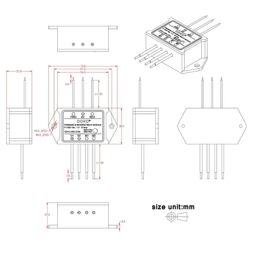 Miniatura 6 de OONO Módulo de relé de avance y marcha atrás para motor/actuador lineal, módulo de relé de marcha atrás (DC 12V)