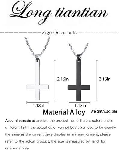 Miniatura 5 de Long tiantian Collar de cruz occidental para hombre, collares de cruz plateadadorada para mujeres y hombres, collares de cruz en capas cruzadas