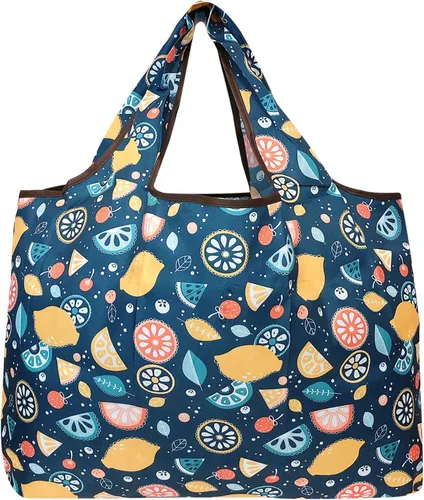 Miniatura 3 de alldyrew - Bolsa plegable para compras, reutilizable de nailon grande, 3 unidades Deliciosos alimentos