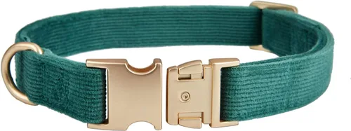 Miniatura 15 de Collar suave para perro con hebilla de metal, ajustable, duradero, cómodo, de pana de algodón, para perros medianos, collares de terciopelo