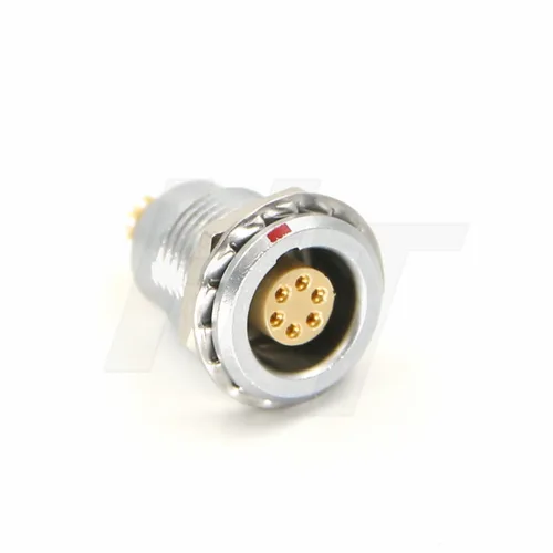 Miniatura 22 de HangTon 0B Huevo 7 Pin Hembra Enchufe Circular Push Pull Metal Conector Panel Montaje Receptáculo
