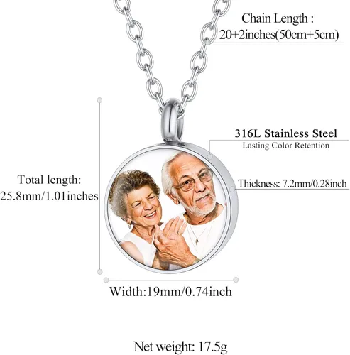 Miniatura 65 de FindChic Collares personalizados con urna para cenizas, barra vertical, gato, luna, reloj de arena, garra de perro, acero inoxidable, chapado en oro